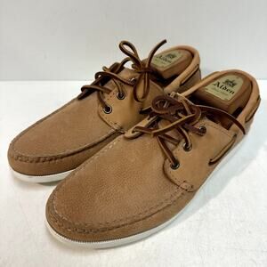 WORN TWICE Quoddy Men's Runabout Boat Shoe Natural Brown Made in Maine USA 9 D